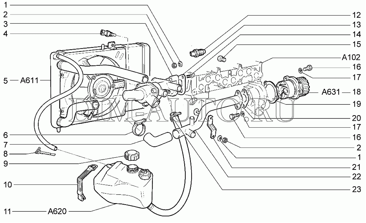 Система охлаждения ваз 2114 схема 8 клапанов