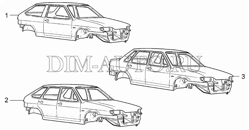 Схема кузовных деталей ваз 2115