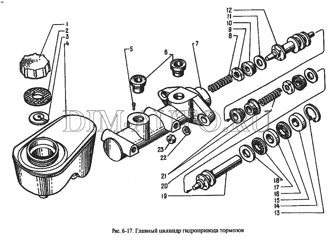 Схема главный тормозной цилиндр москвич 412