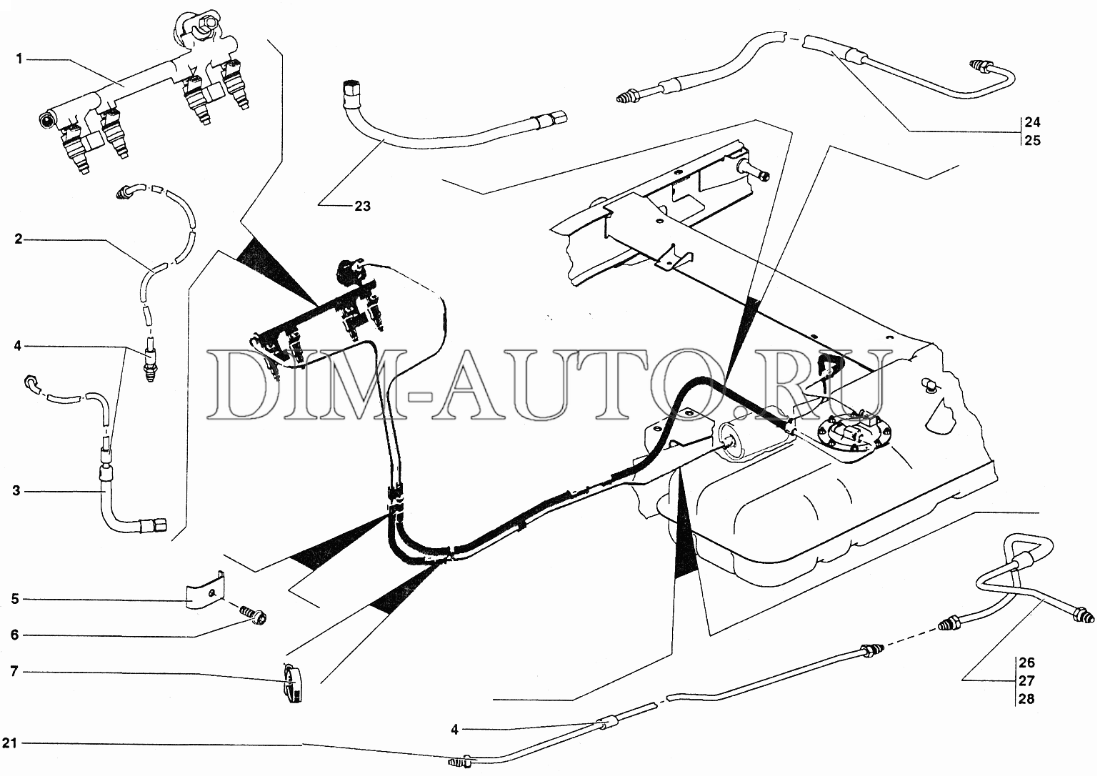 Схема топливопровода уаз буханка инжектор 409 двигатель