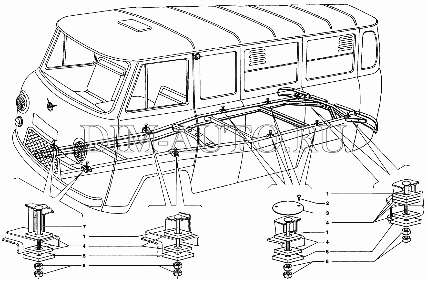Уаз 452 подвеска схема