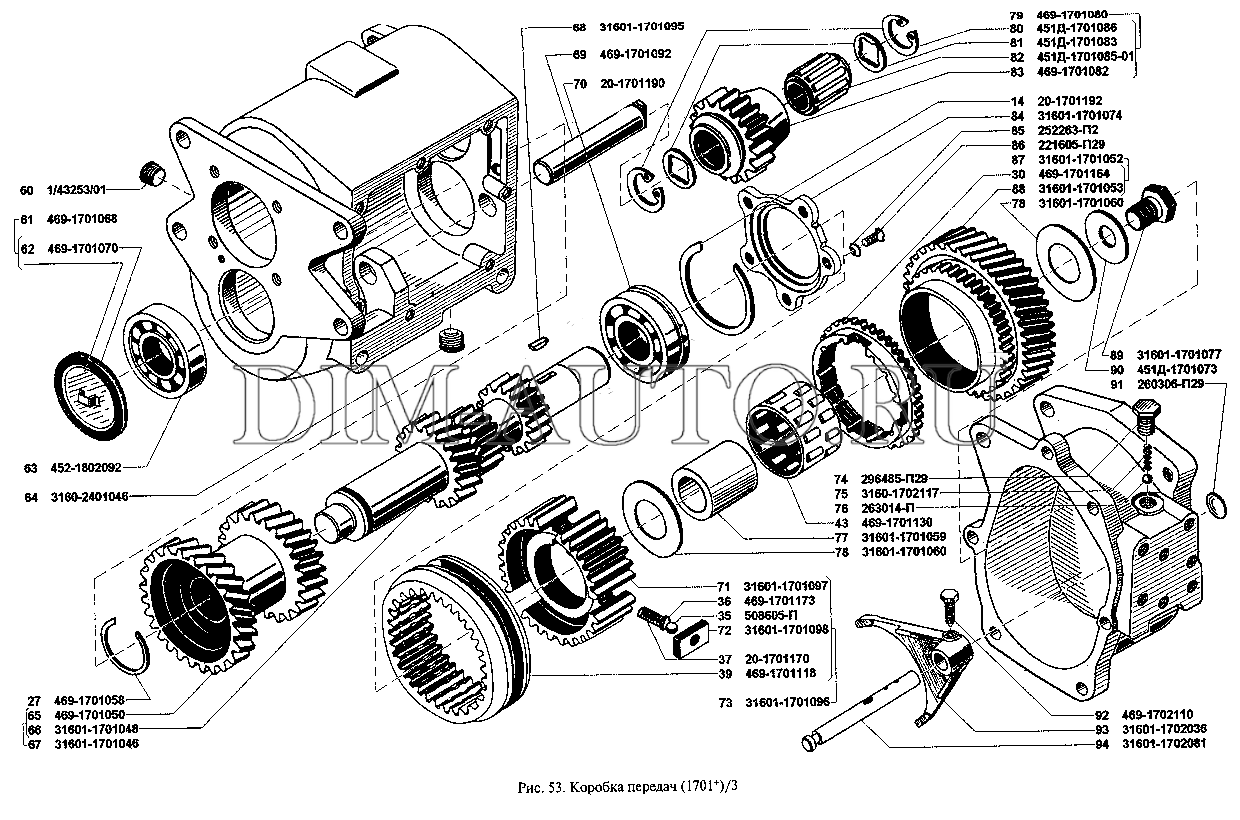Сборка кпп уаз 452 старого образца