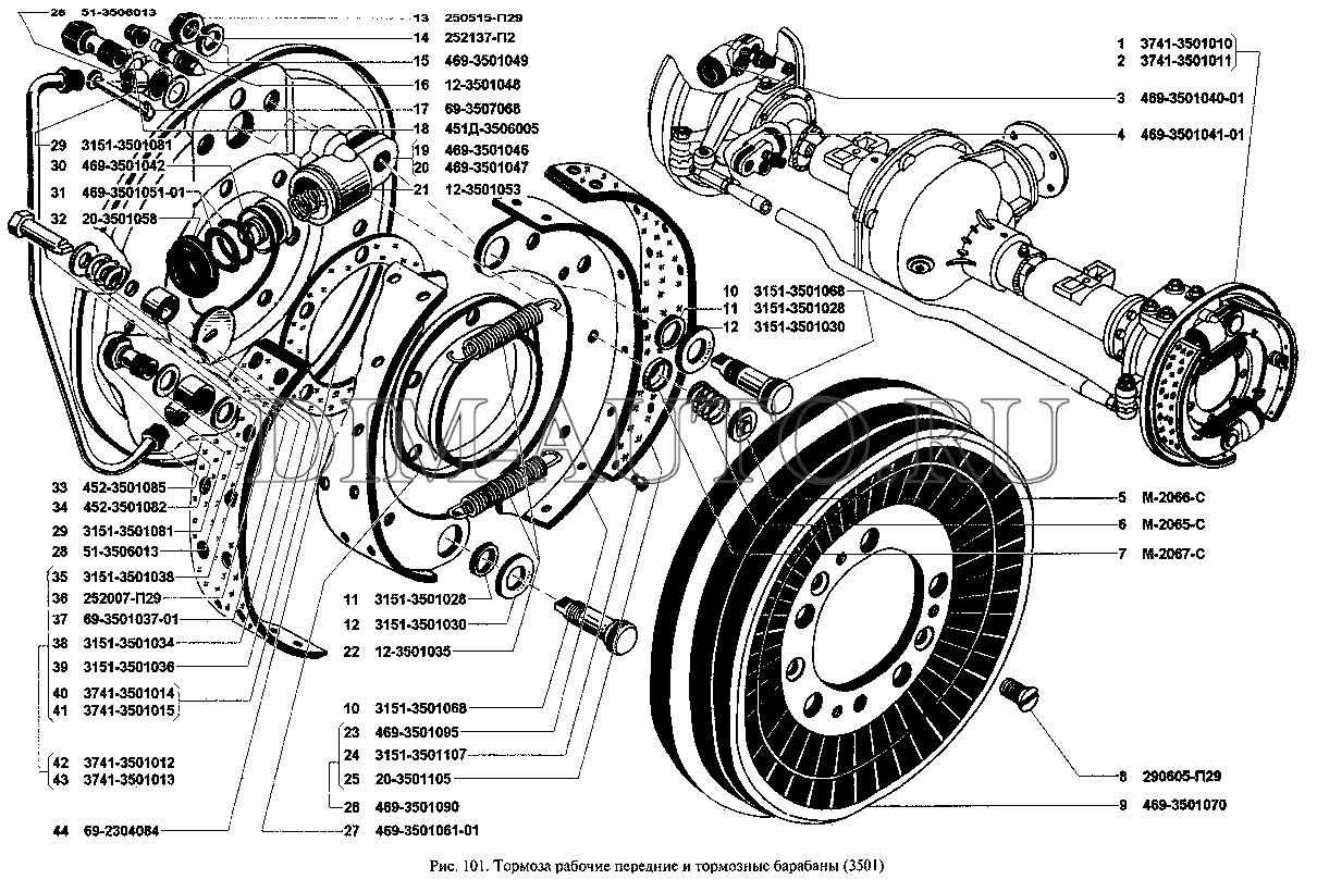 Схема тормозной системы уаз 469 старого образца