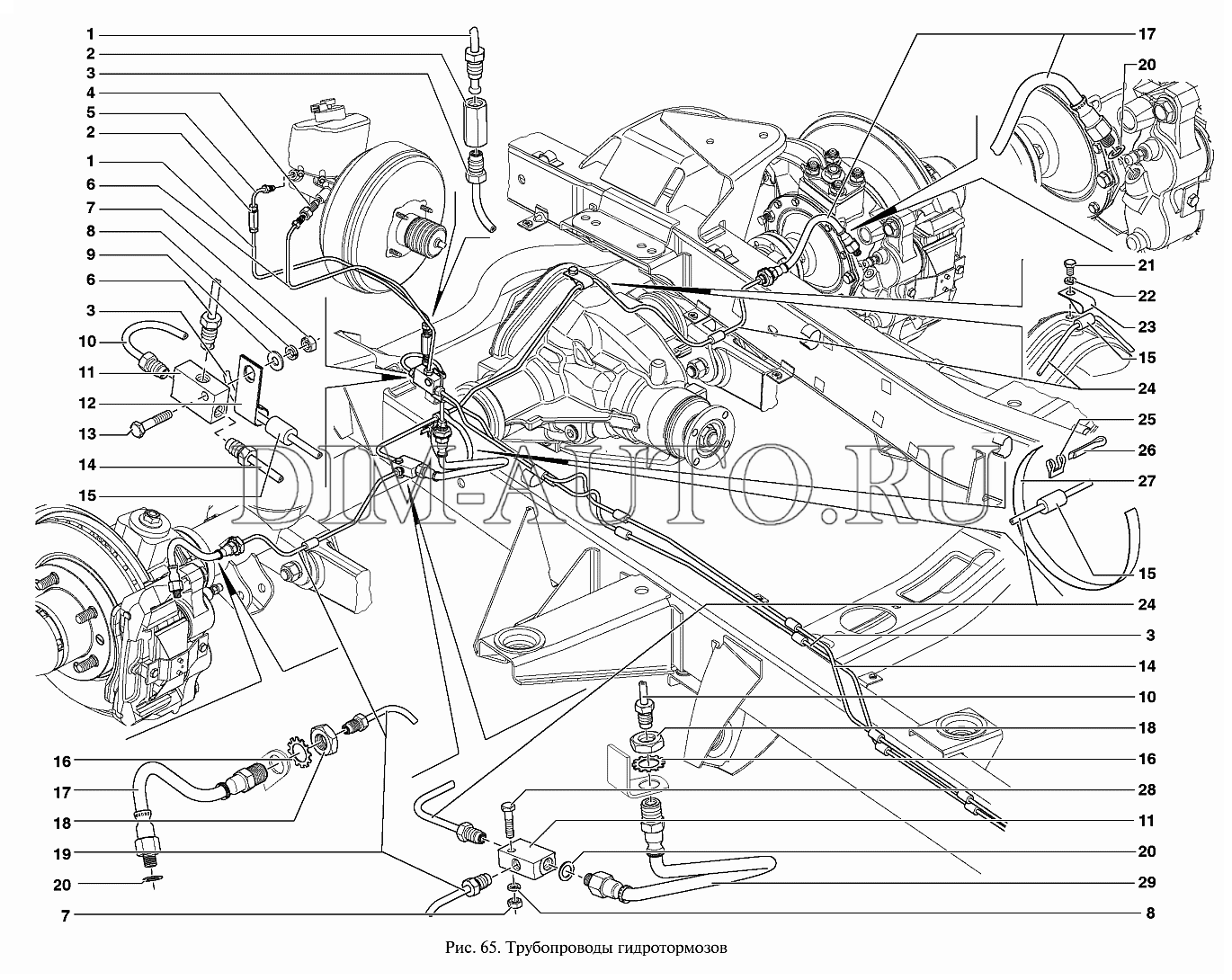 Схема тормозных трубок уаз хантер