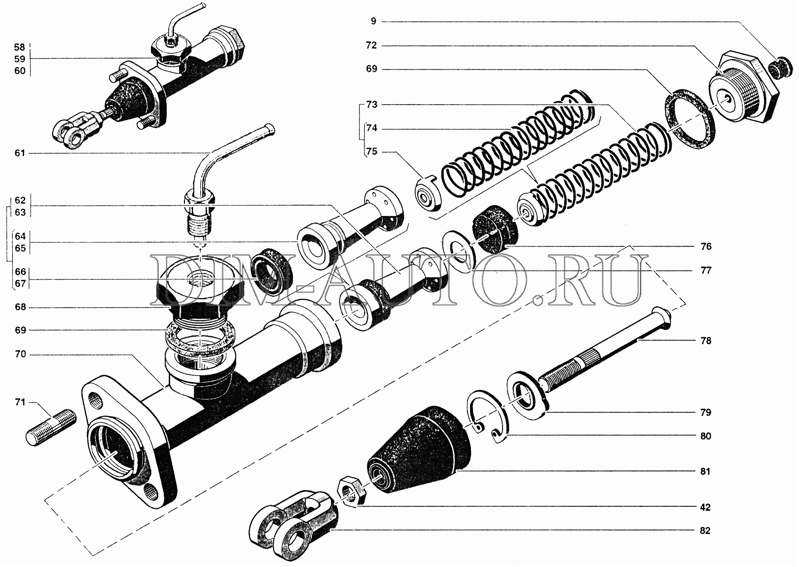 Главный цилиндр сцепления уаз буханка схема
