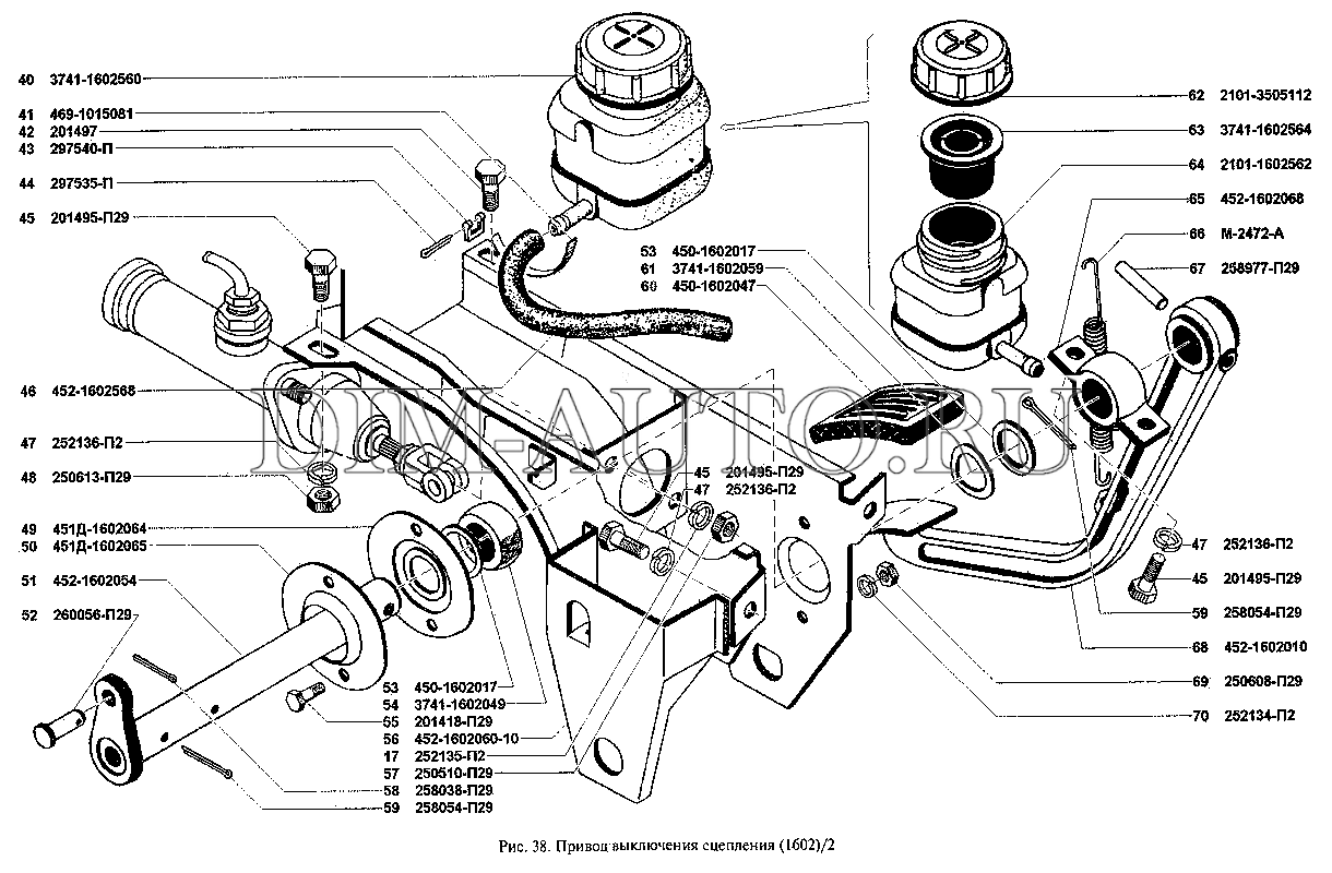 Главный цилиндр сцепления уаз буханка схема
