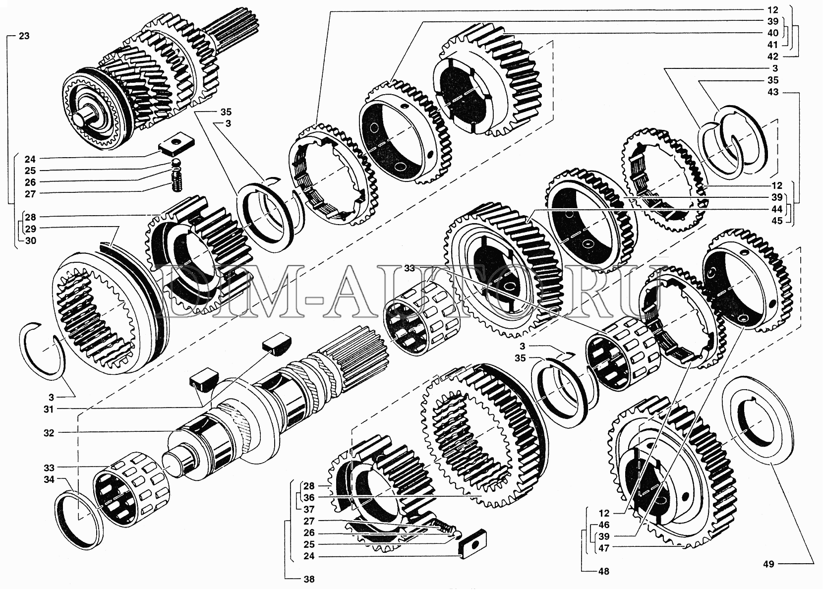 Схема сборки коробки уаз 469