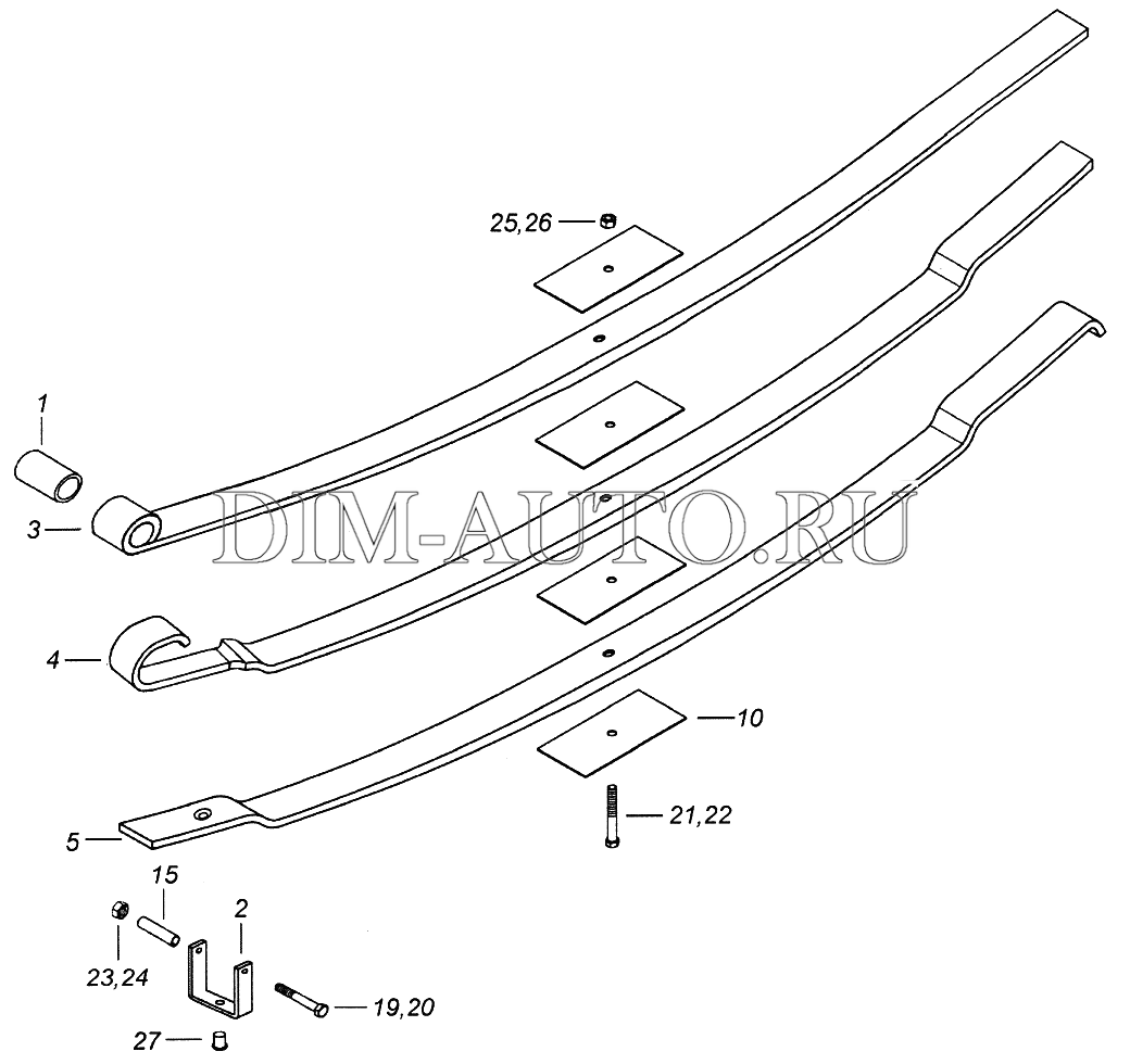 Рессора передняя камаз 65115 11 листов схема