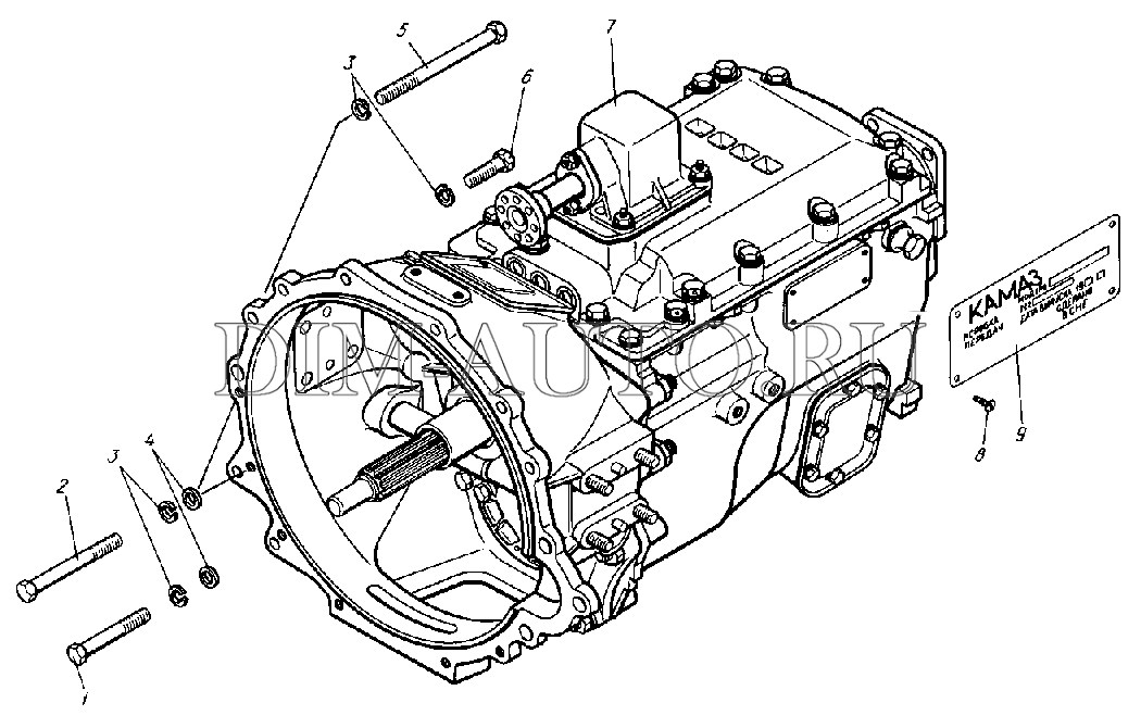 Схема коробки камаза