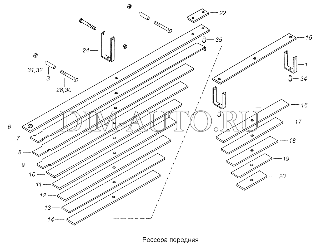 Рессора задняя камаз 5320 схема