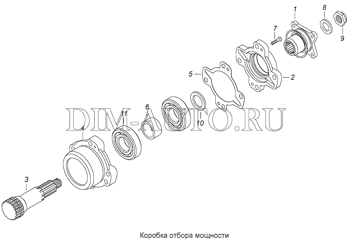 Схема коробки отбора мощности камаз 43118