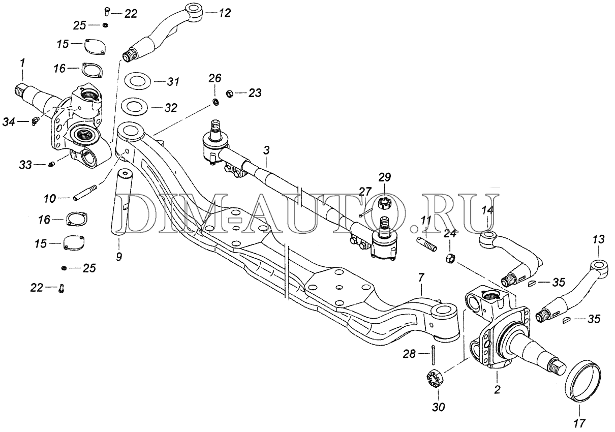 Схема сборки шкворня камаз