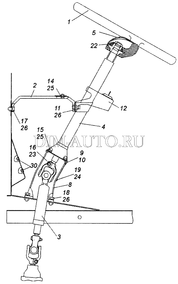 Схема рулевой колонки камаз
