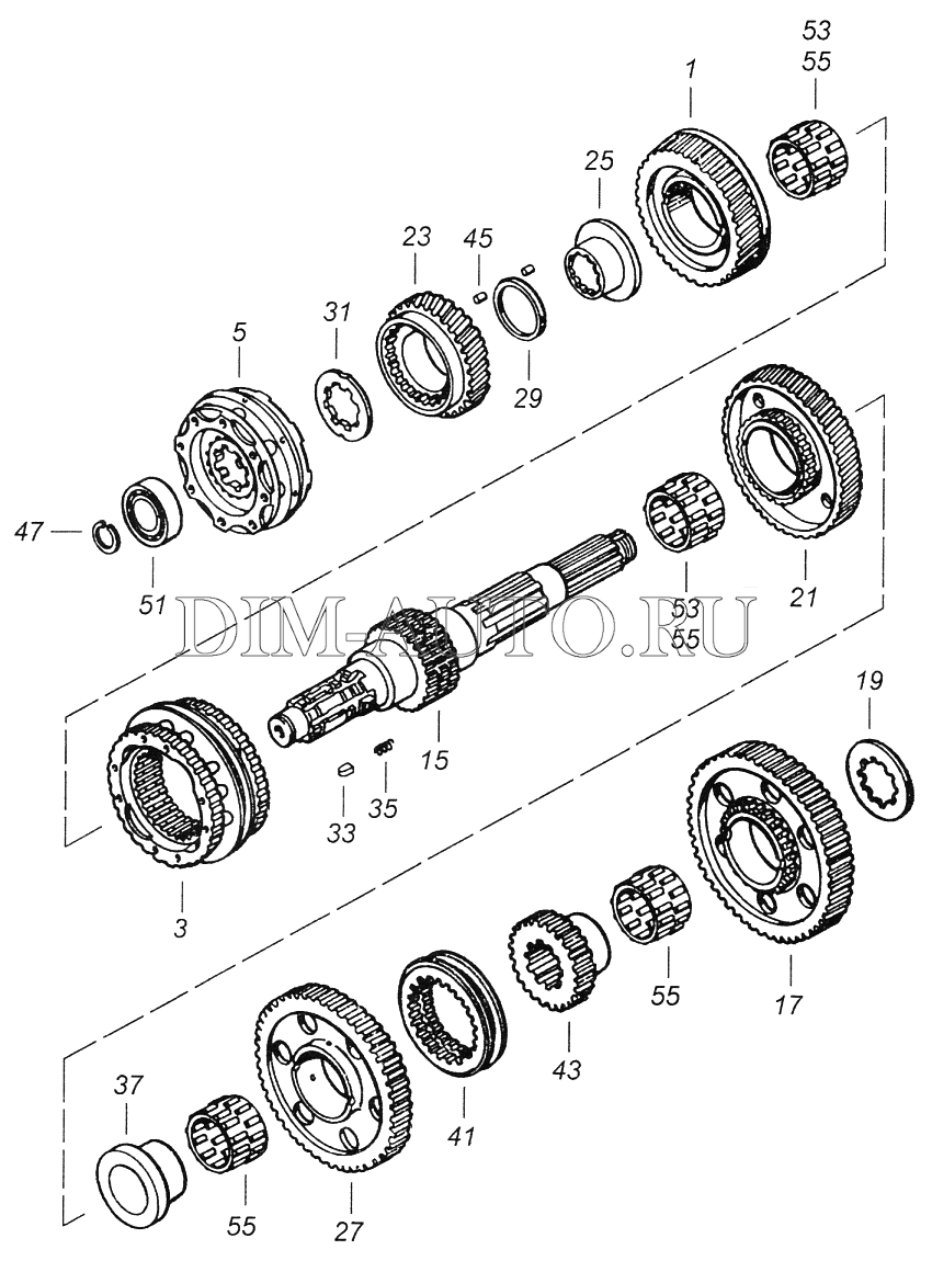 Кпп камаз 152 вторичный вал схема