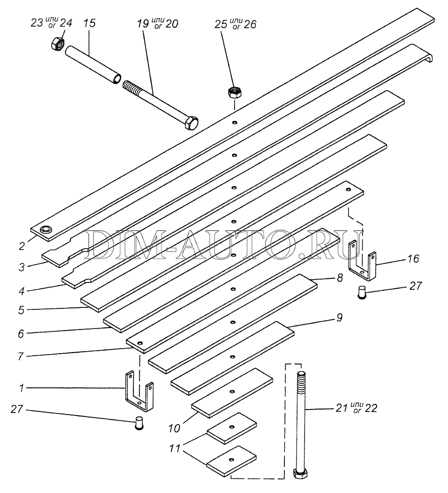 Рессора передняя камаз 65115 11 листов схема