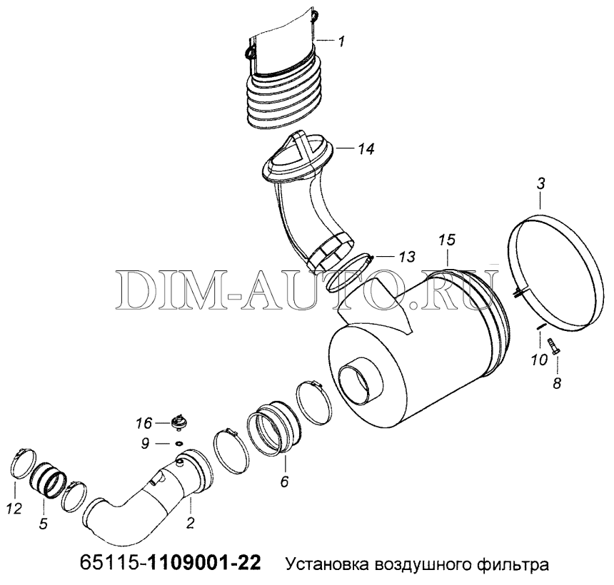 Фильтр воздушный камаз схема
