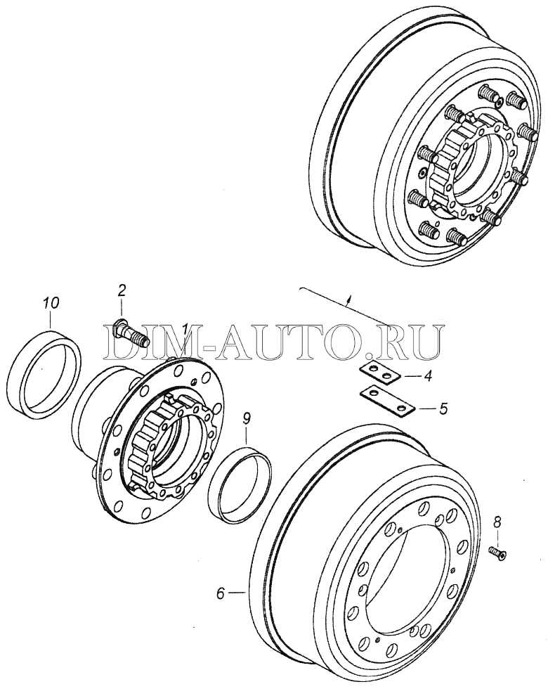 Схема ступицы камаз 43118 задний