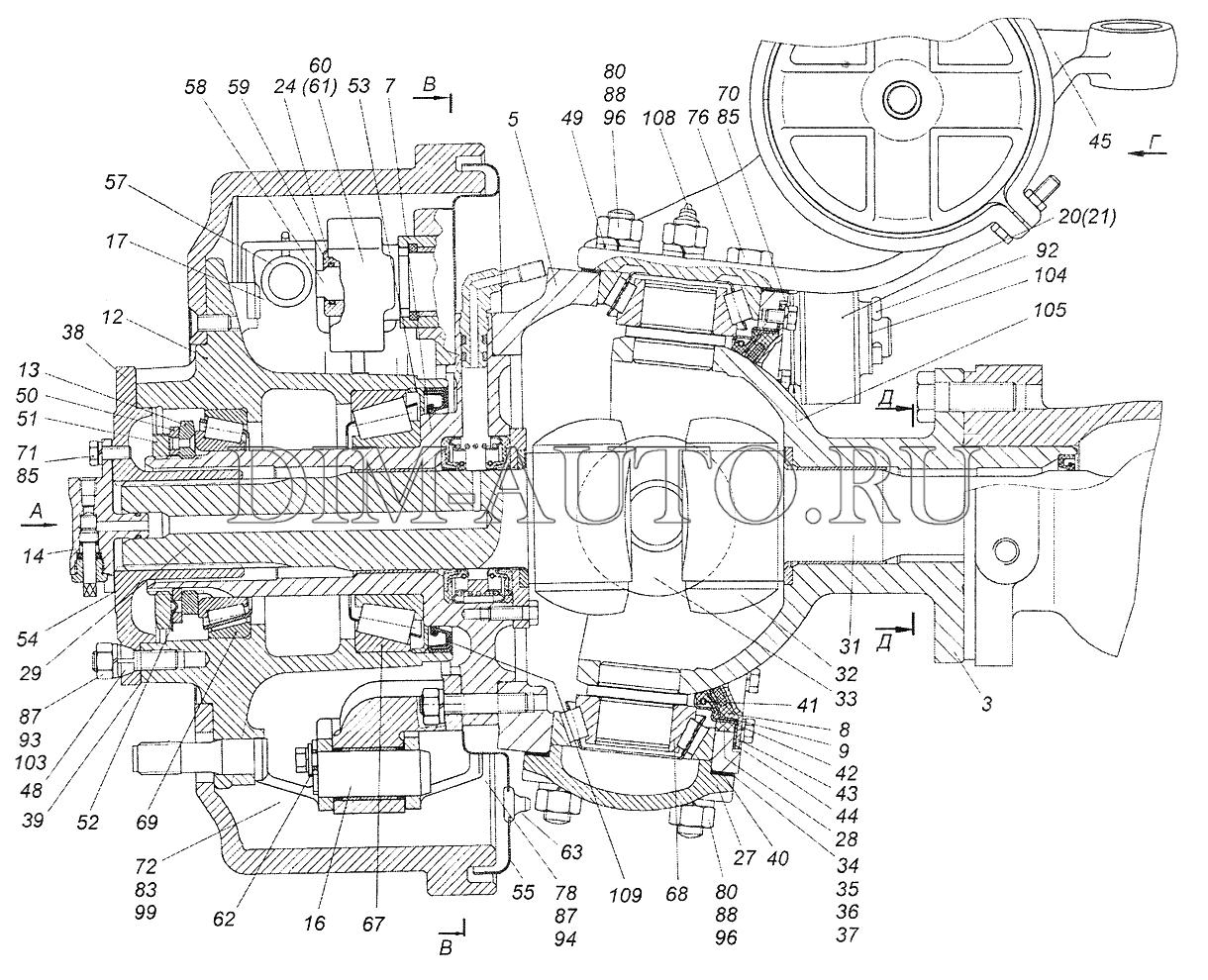 Схема сборки ступицы камаз 43114