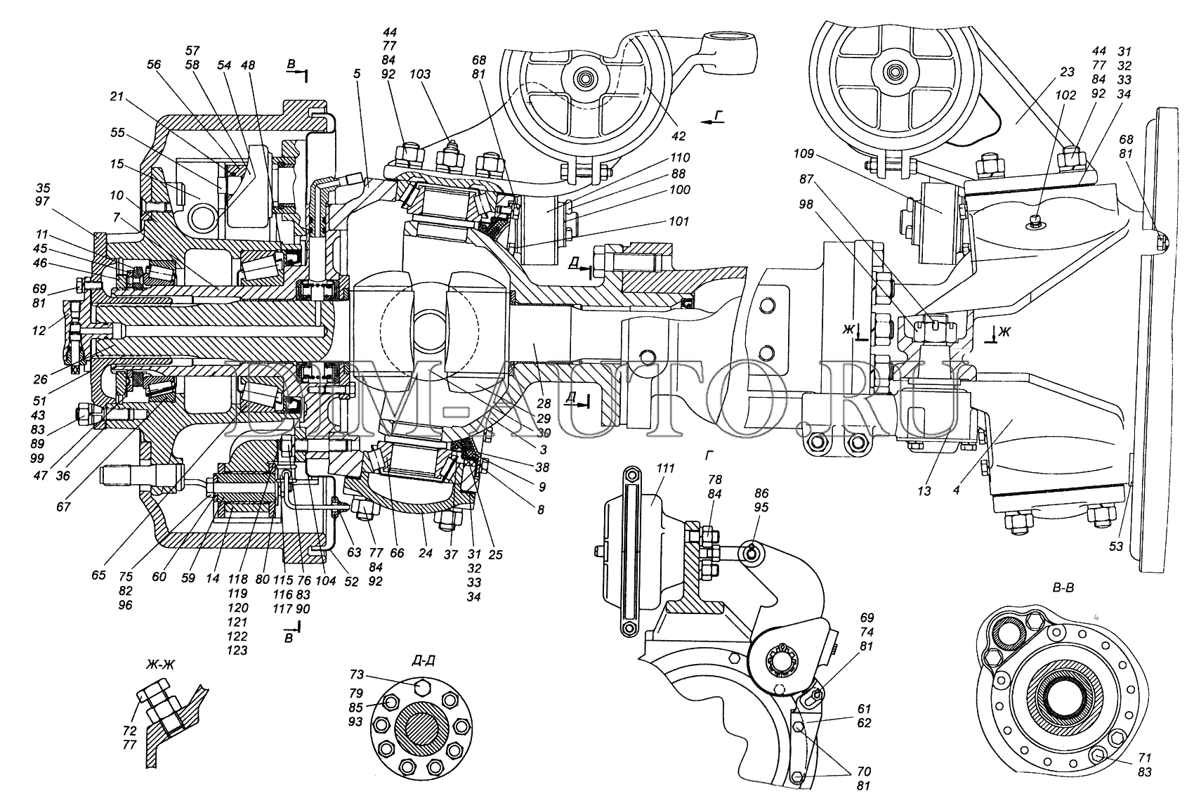 Камаз передняя ступица схема
