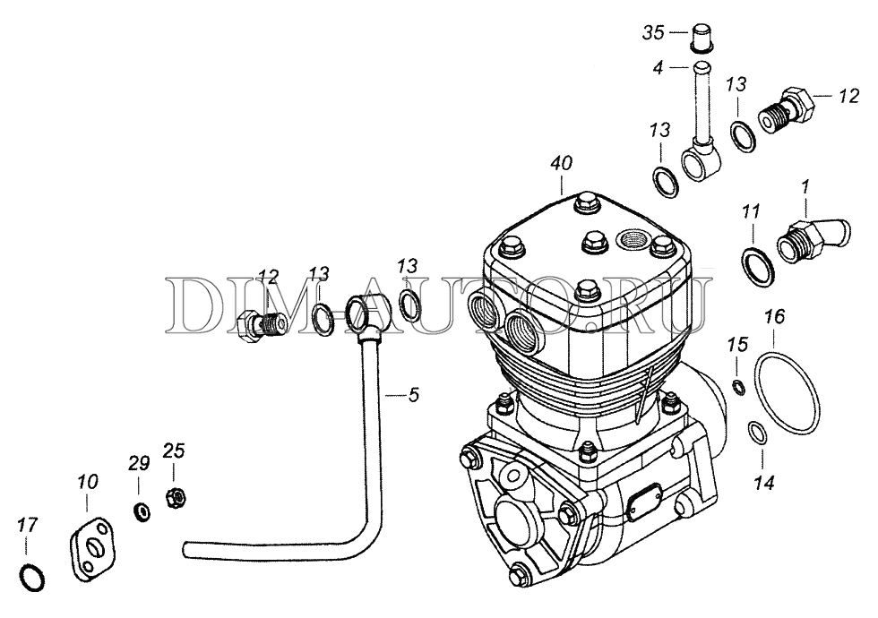 Камаз одноцилиндровый компрессор схема