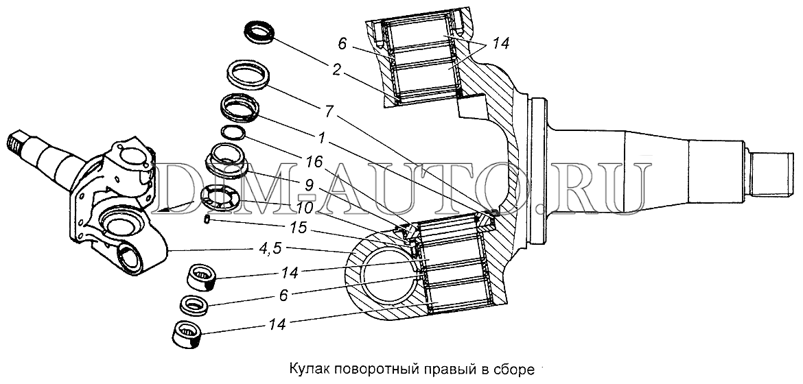 Поворотный кулак камаз 65115 схема