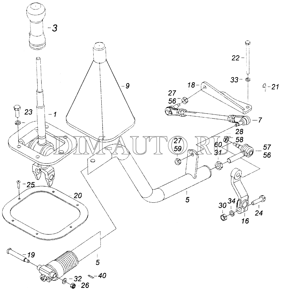 Рычаг переключения передач камаз 6520 схема