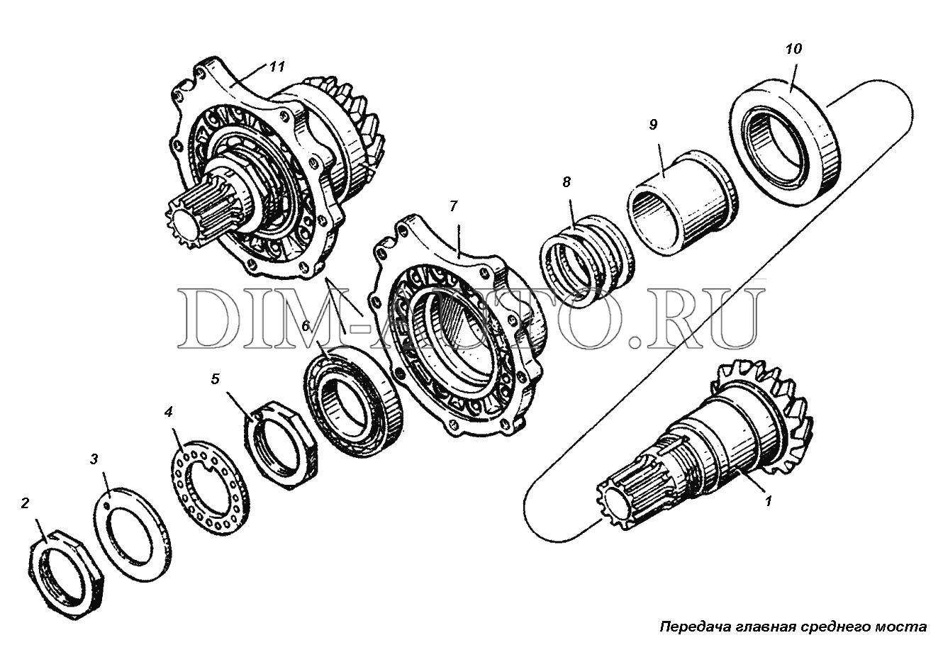 редуктор камаз средний мост схема