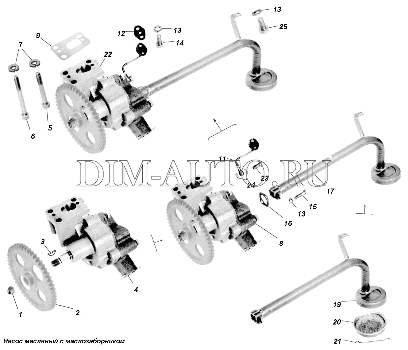 Чертеж масляного насоса камаз