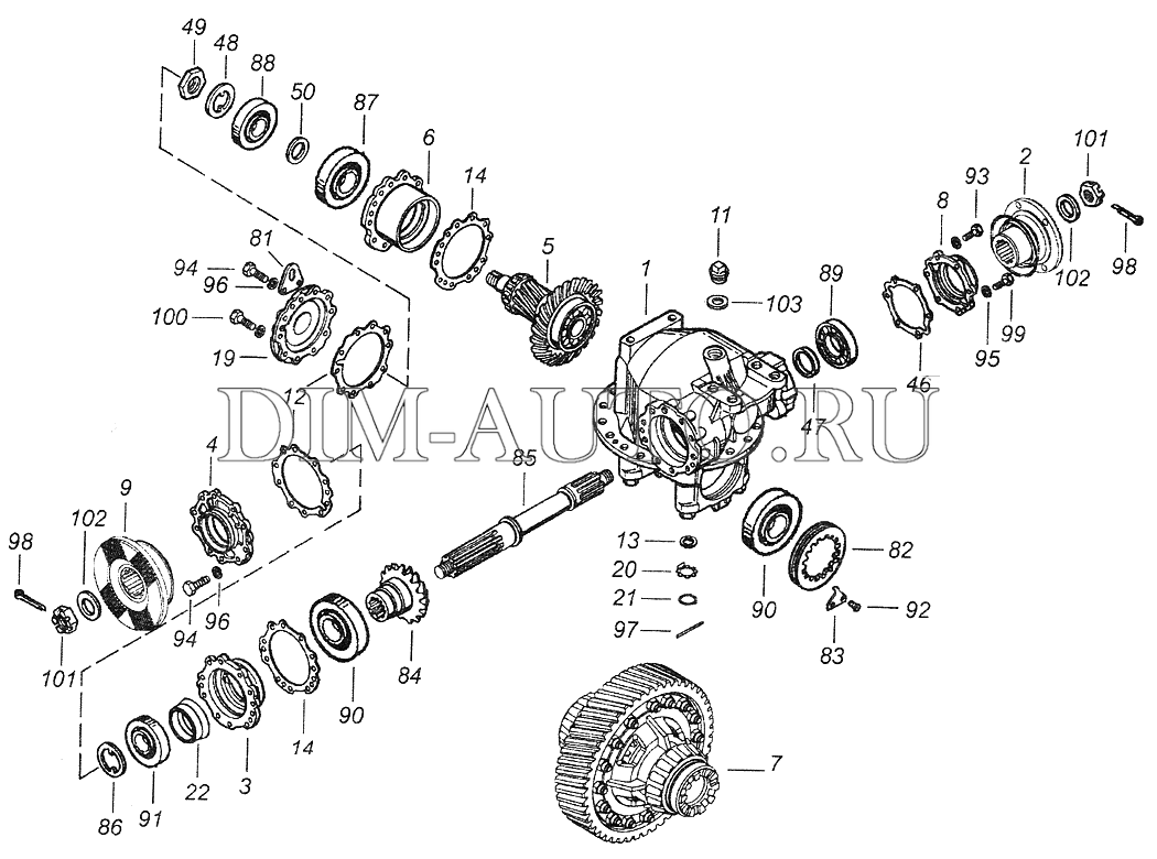 Редуктор заднего моста камаз схема