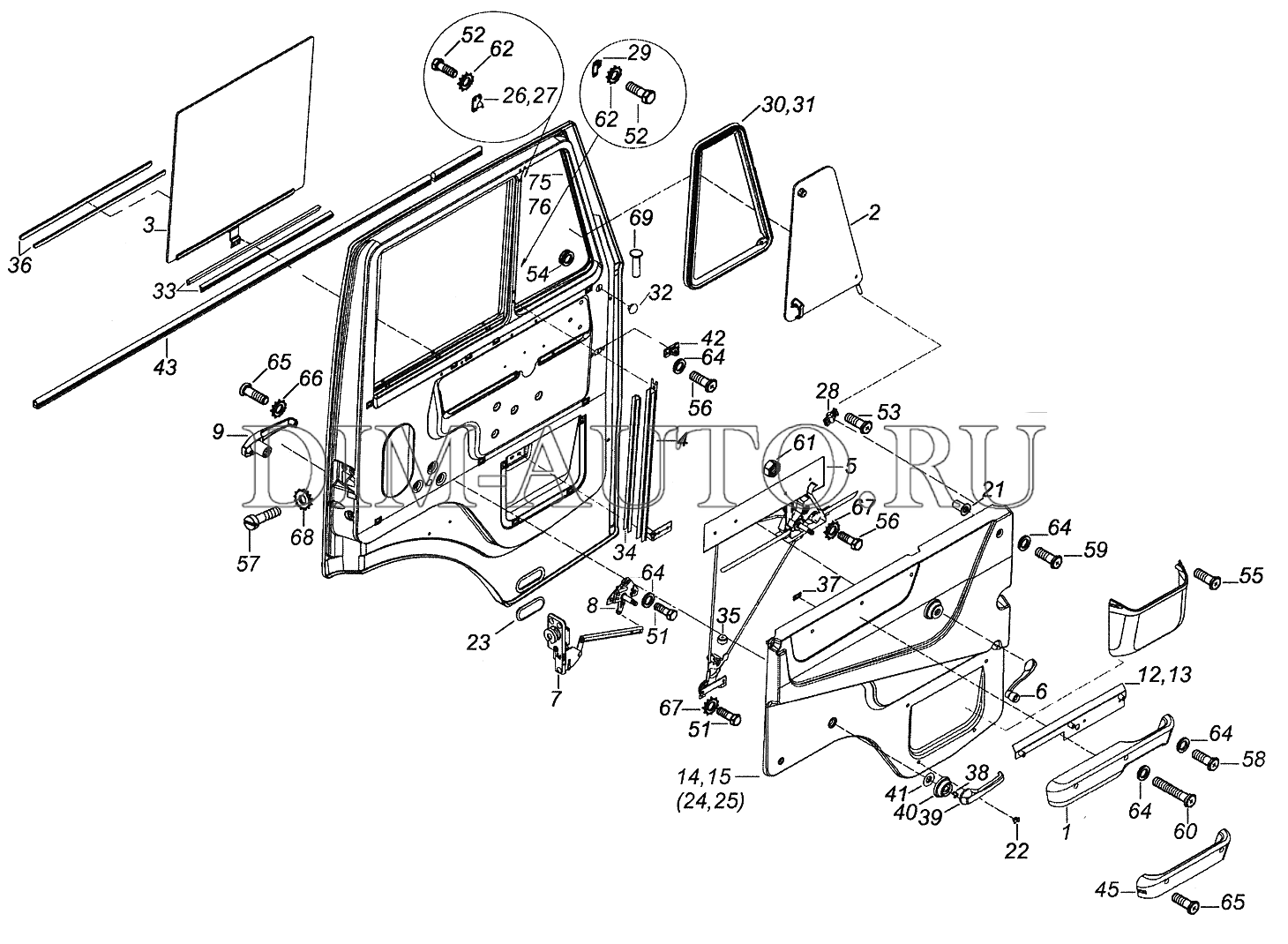 Стекло двери КАМАЗ 6520