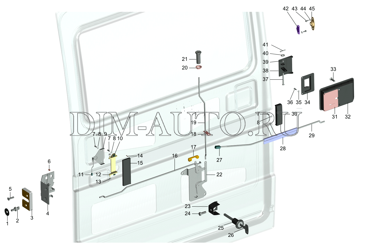 Схема замка задней двери газель бизнес