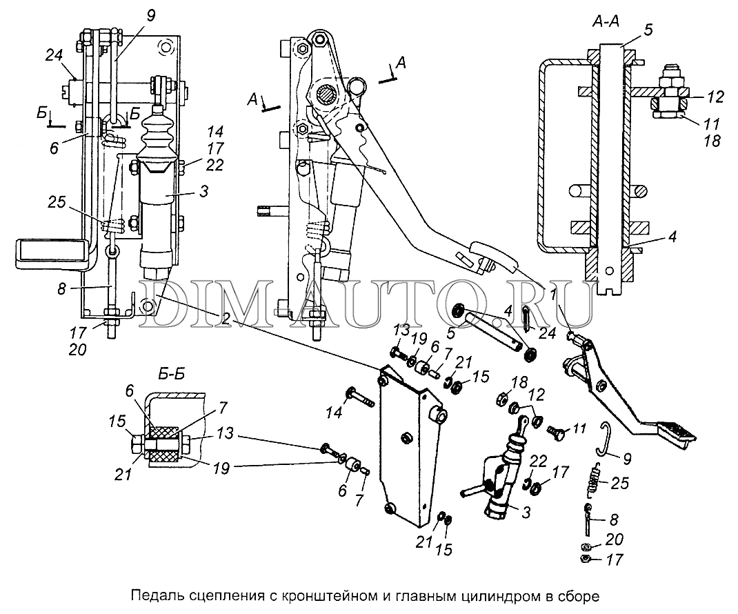Главный цилиндр сцепления камаз схема
