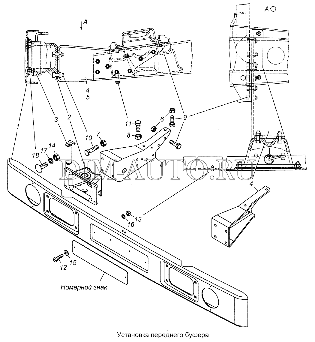 Бампер камаз чертеж