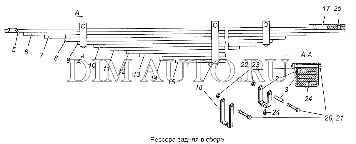 Рессора задняя камаз 65115 11 листов схема