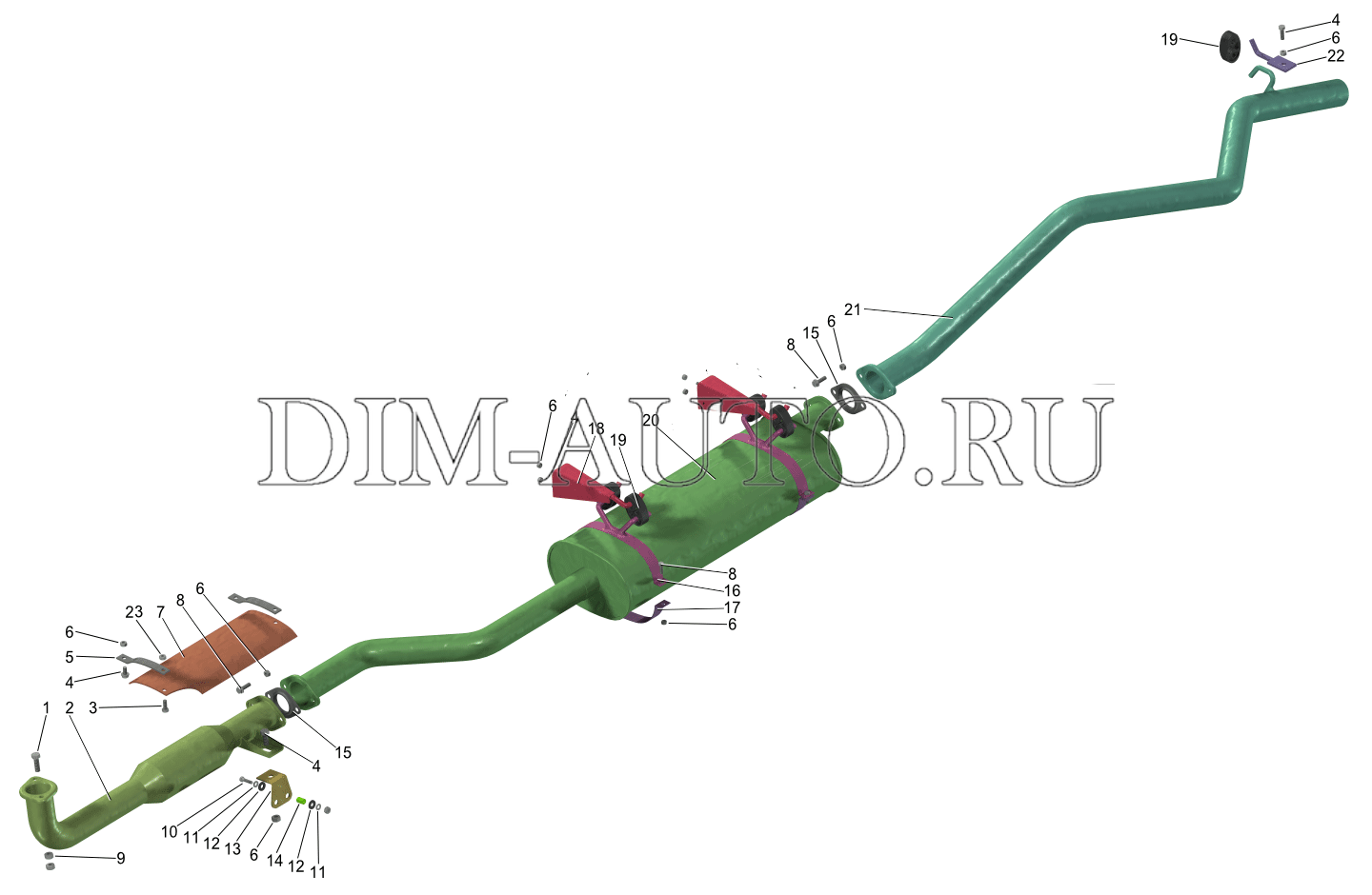 Газель 3302 схема глушителя