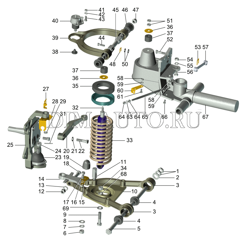 Схема передней подвески газель бизнес