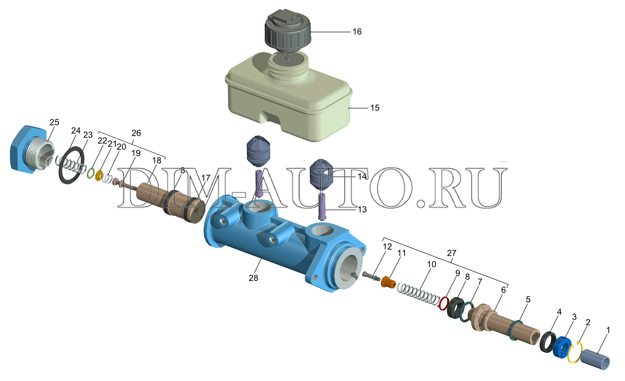 Газ 3110 главный цилиндр сцепления схема