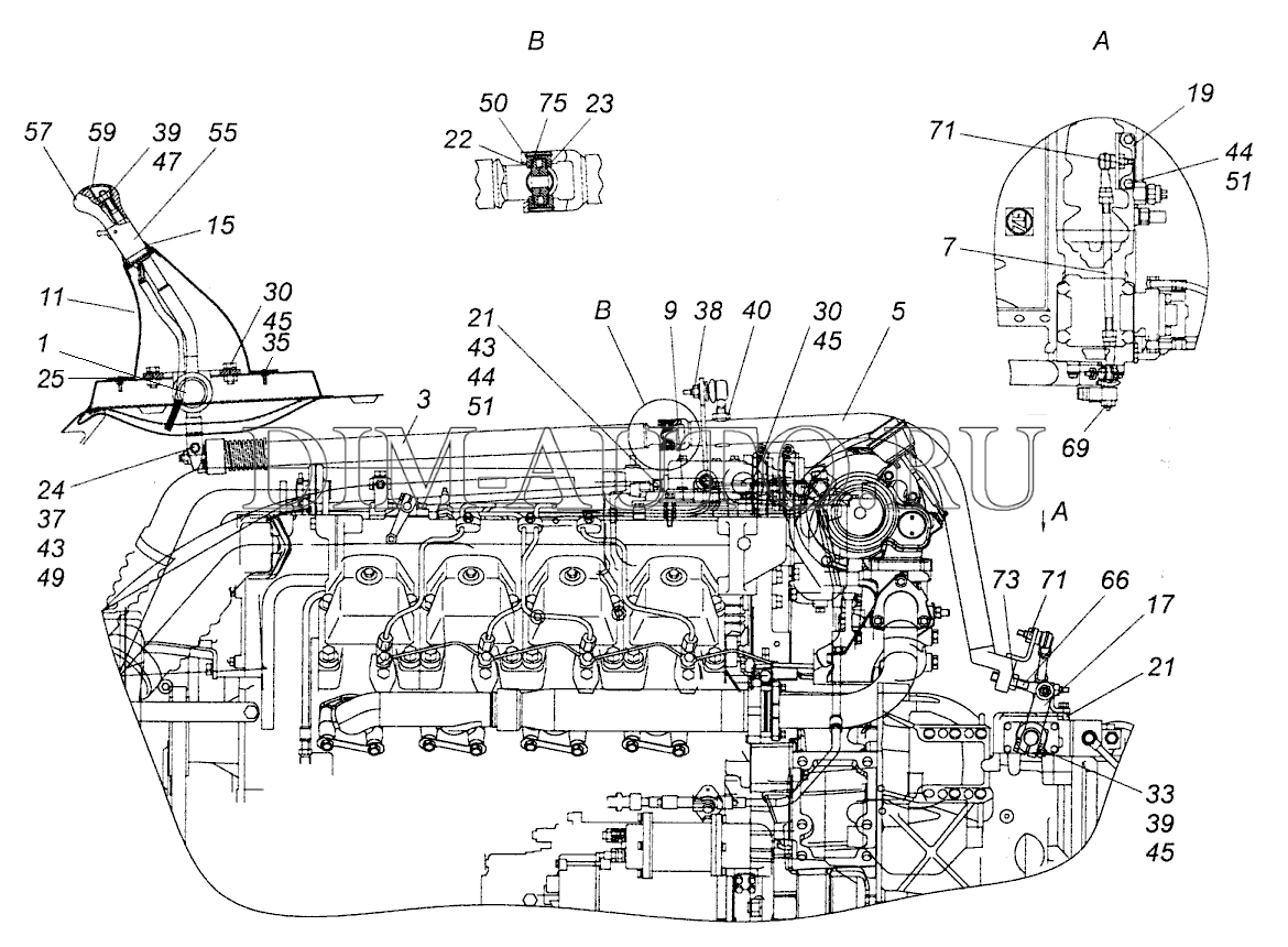 Рычаг переключения передач камаз 6520 схема
