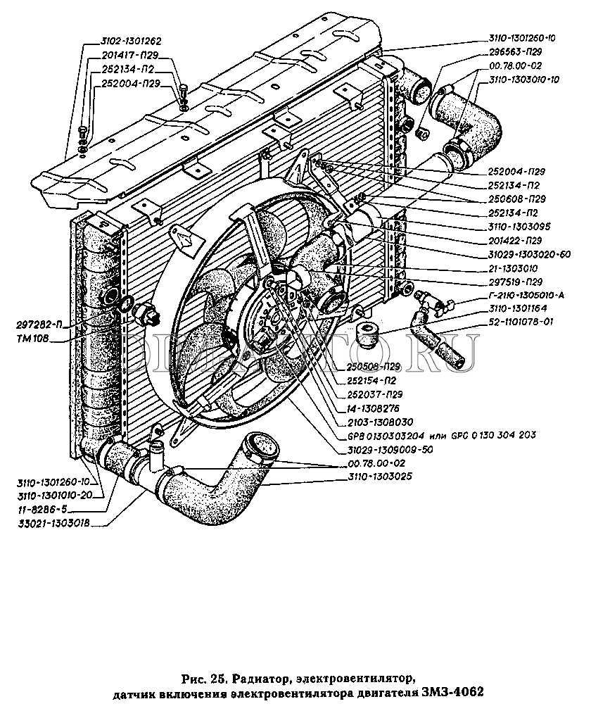 Схема охлаждения двигателя змз 402