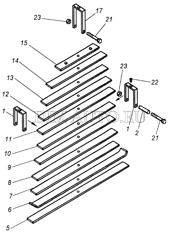 Передняя рессора камаз 43118 схема