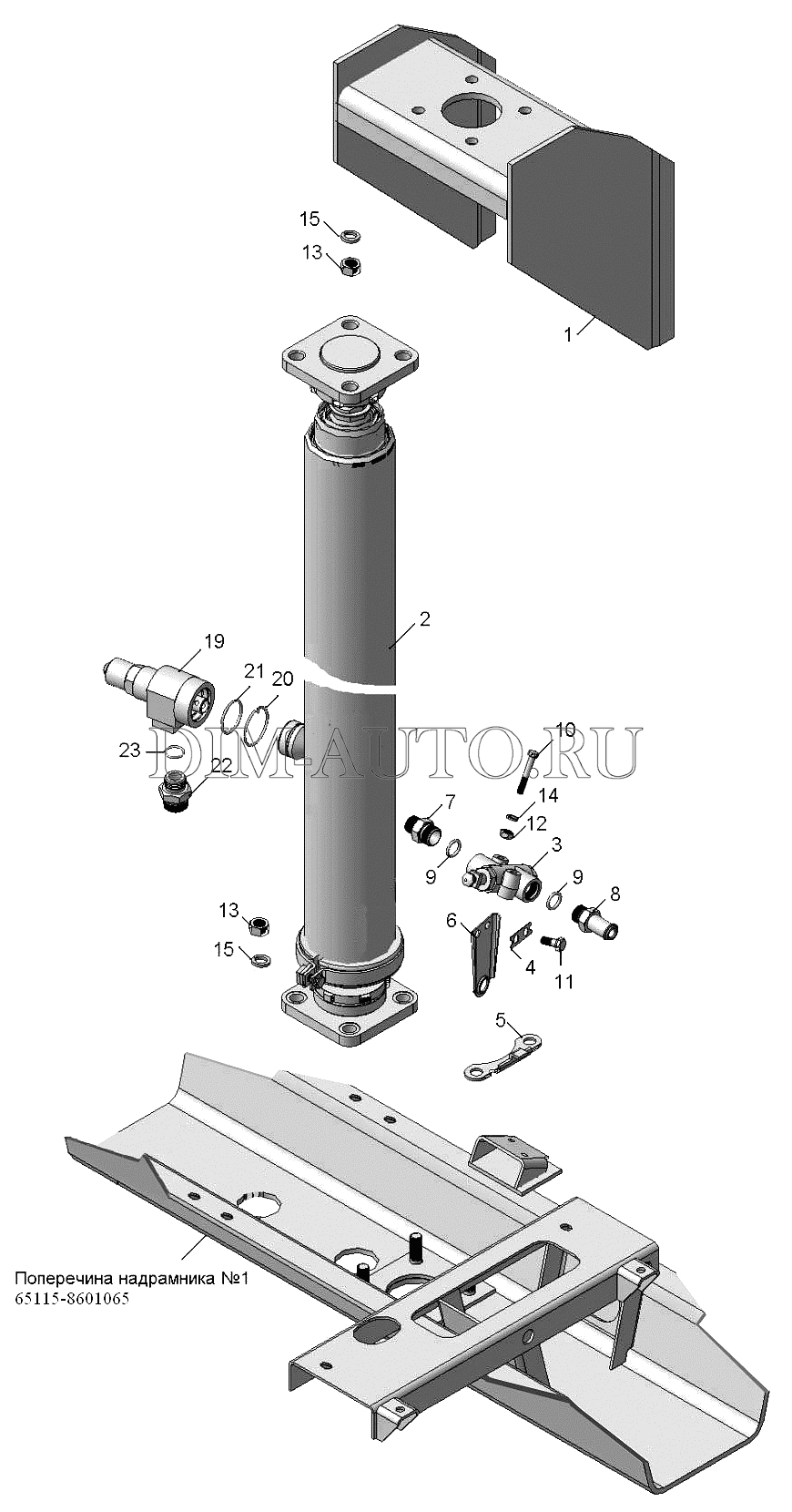Цилиндр подъема кузова камаз 65115 схема