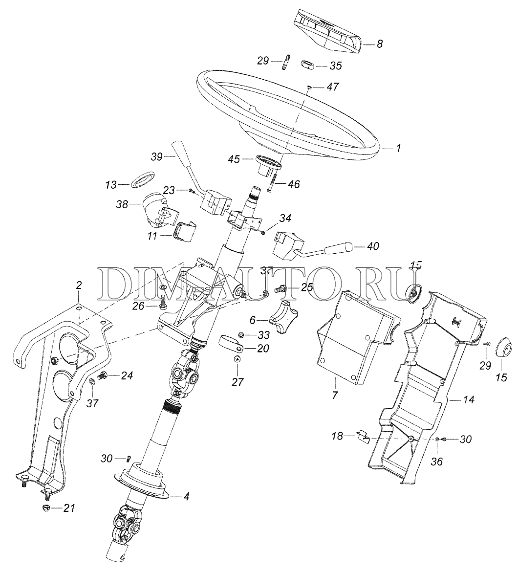 Рулевая колонка камаз 65115 схема