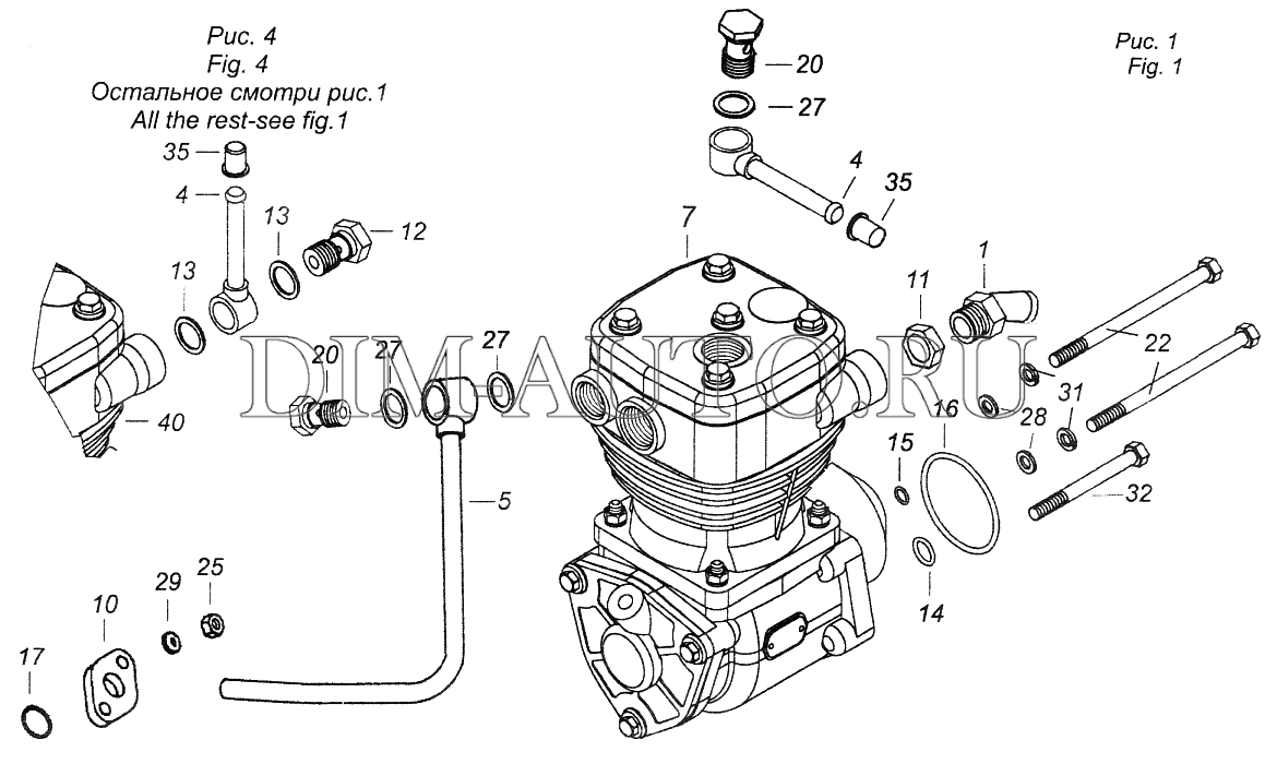 Камаз одноцилиндровый компрессор схема