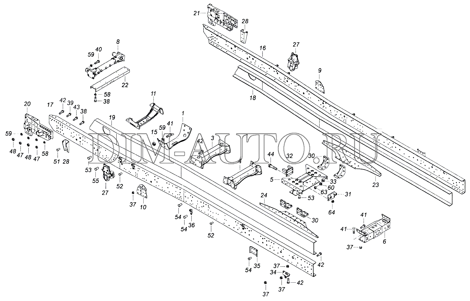 Чертеж рамы камаз 5511