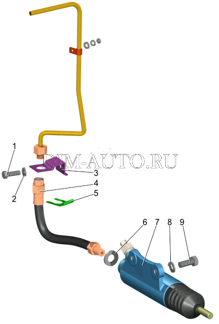 Схема сцепления газ 31105