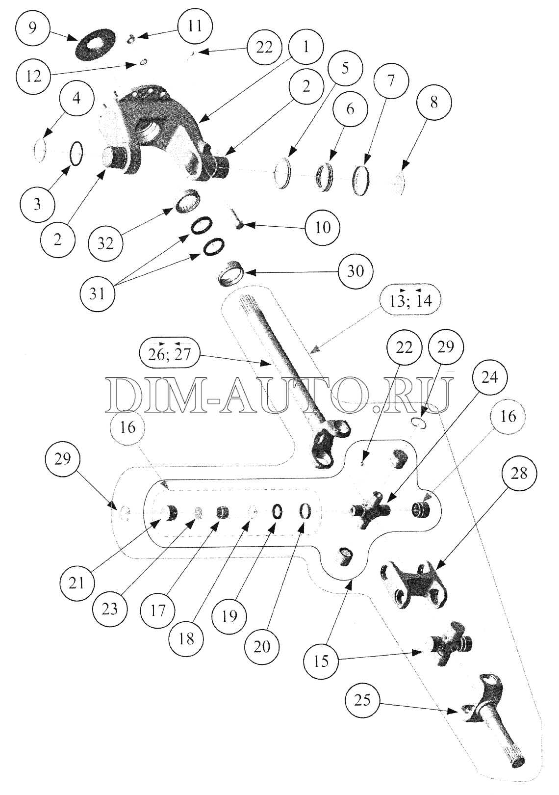 Передний мост мадара схема