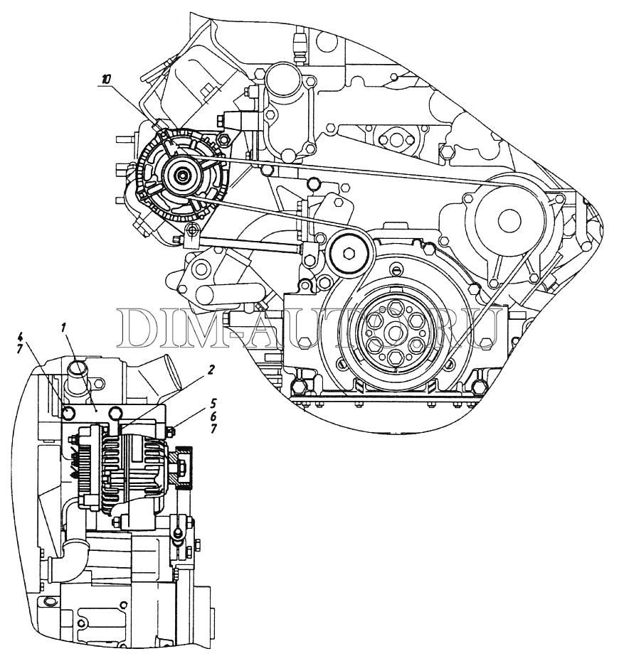 Схема ремня генератора камаз