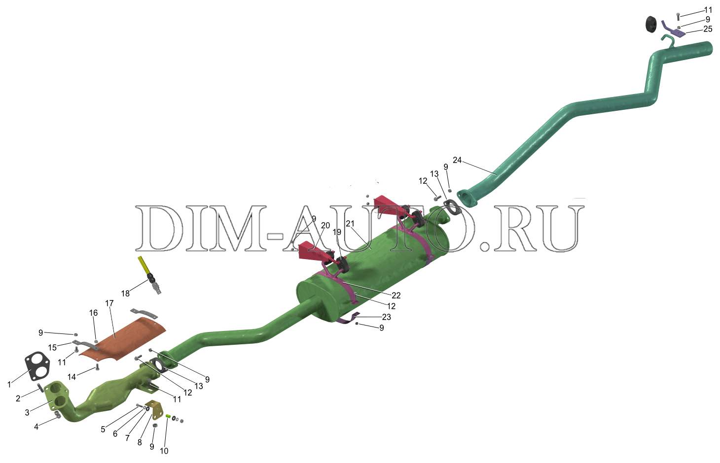 Газель 3302 схема глушителя