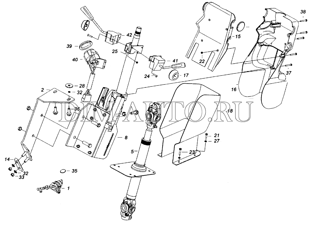 Схема рулевой колонки камаз