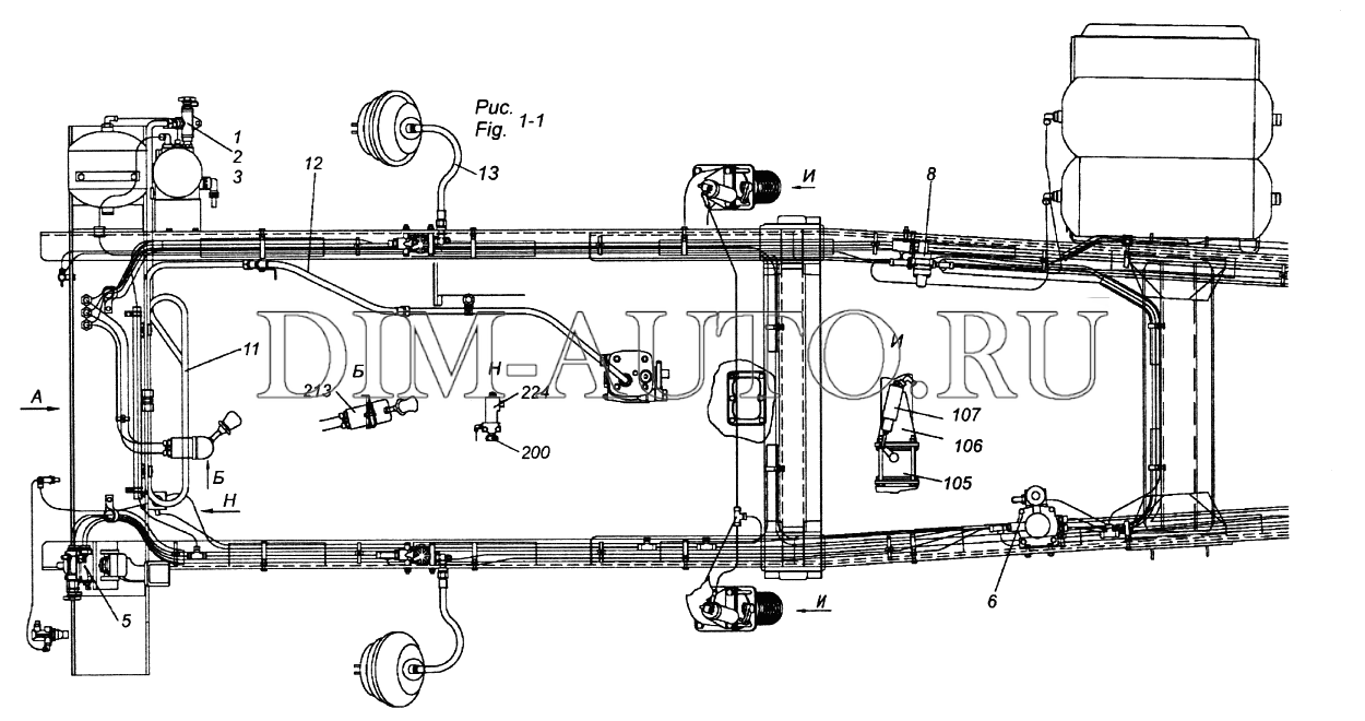 Схема тормозной системы камаз 65115